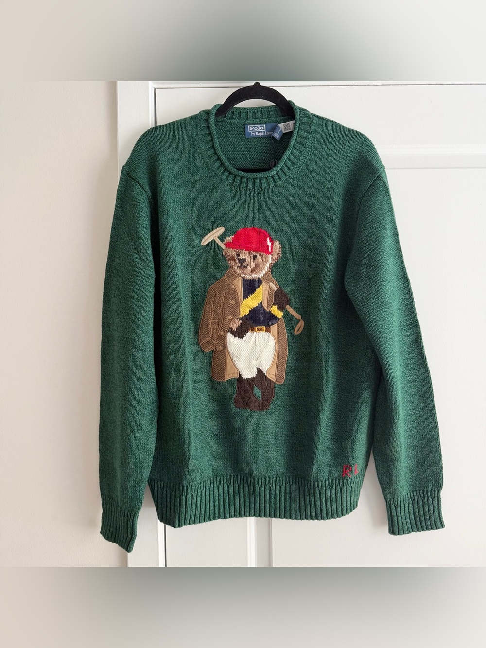 Polo Ralph Lauren Green Polo Style Bear Sweater NWT